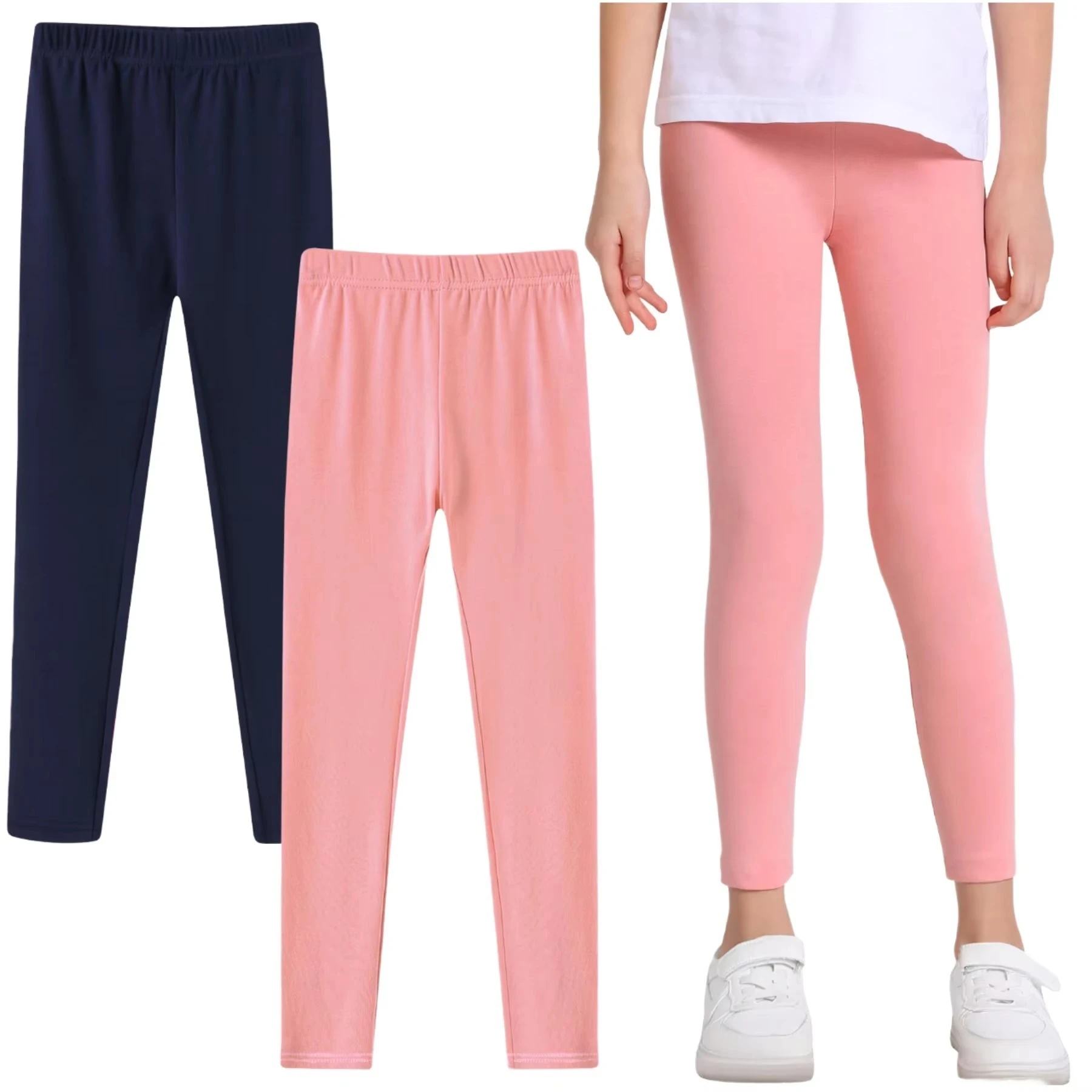 Legging extensible et confortable unicolore en coton pour le sport et l'école